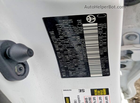 5YFB4MDEXSP305430 2025 TOYOTA COROLLA White Вид наклейки з VIN-кодом