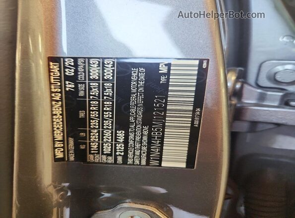 W1N4N4HB5MJ121521 2021 MERCEDES-BENZ GLA Gray Widok wnętrza 360 stopni