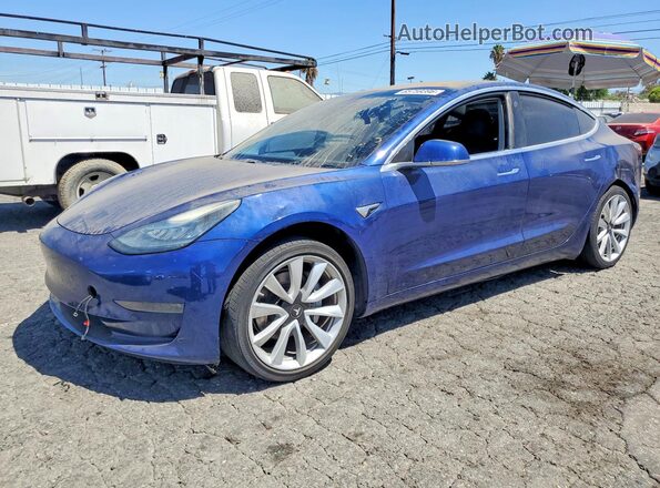 5YJ3E1EA1JF033386 2018 TESLA MODEL Blue Rear left