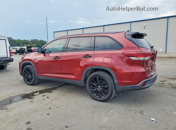 5TDKZRFHXKS324055 2019 TOYOTA HIGHLANDER Burgundy Trasero derecho