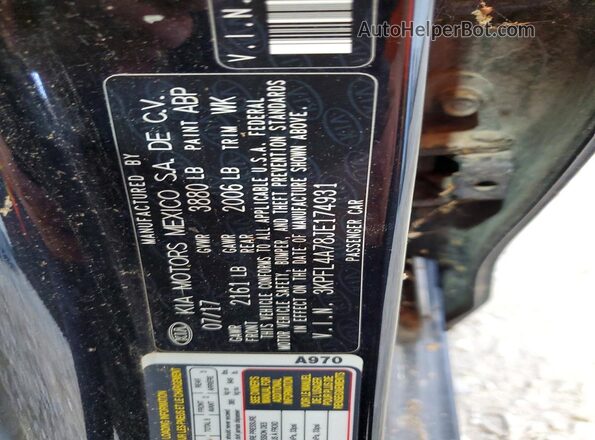3KPFL4A78JE174931 2018 KIA FORTE Black Widok naklejki z numerem VIN