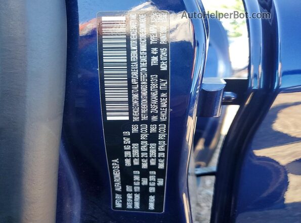 ZASFAKAN6J7B81313 2018 ALFA ROMEO STELVIO Blue Սալոնի 360 աստիճան տեսք