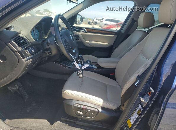 5UXWX7C5XG0R18482 2016 BMW X3 Blue Առջևի վահանակի տեսք