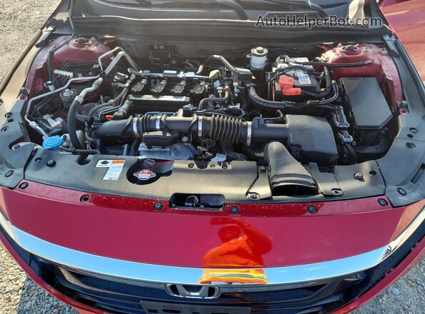 1HGCV1F10JA253823 2018 HONDA ACCORD Red ძრავის განყოფილების ხედი