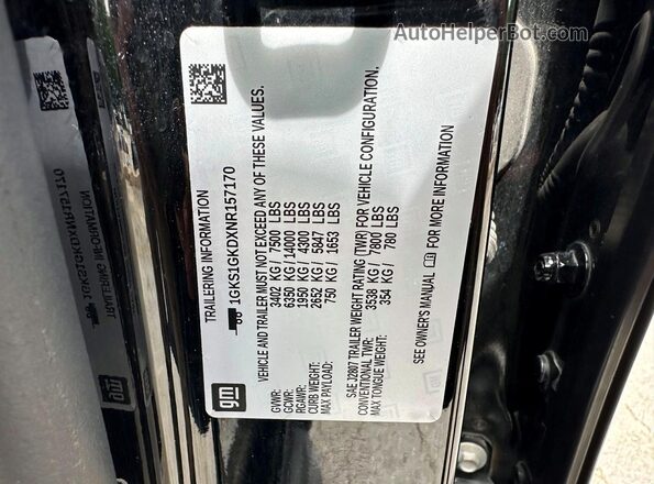 1GKS1GKDXNR157170 2022 GMC YUKON Black Widok wnętrza z tyłu
