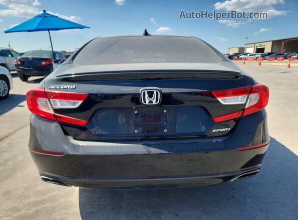 1HGCV1F38KA045501 2019 HONDA ACCORD Black Widok wnętrza z przodu