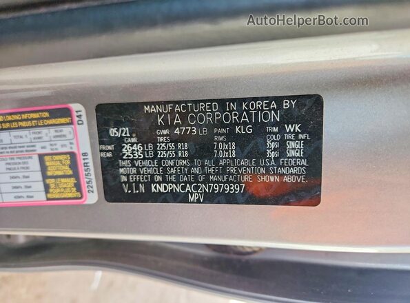 KNDPNCAC2N7979397 2022 KIA SPORTAGE Silver Панорамний вид салону 360°