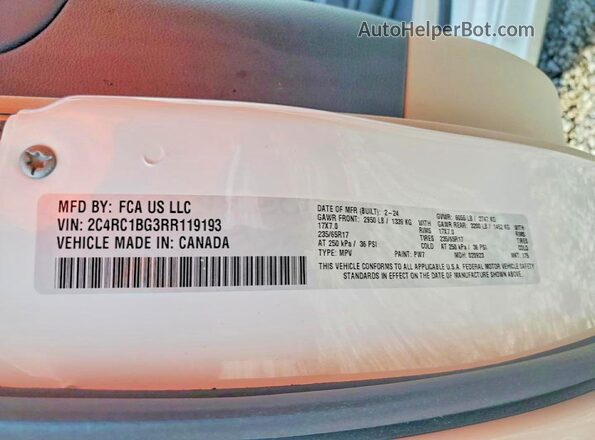 2C4RC1BG3RR119193 2024 CHRYSLER PACIFICA White სალონის 360-გრადუსიანი ხედი