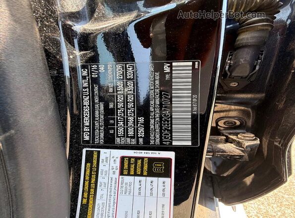 4JGDF2EE2GA710727 2016 MERCEDES-BENZ GL-CLASS Black Սալոնի հետևի տեսք
