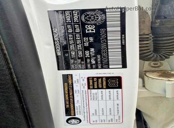 W1N0G8EB3NV376098 2022 MERCEDES-BENZ GLC-CLASS White Rear interior view