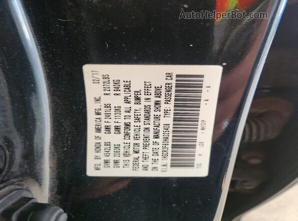 1HGCR3F80HA025408 2017 HONDA ACCORD Black Vista interior de 360 grados