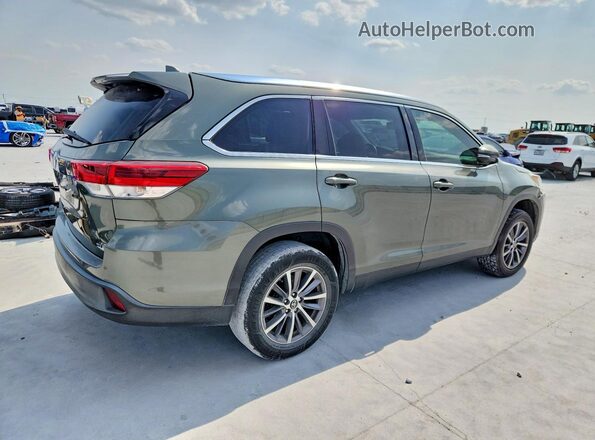 5TDKZRFH6KS316972 2019 TOYOTA HIGHLANDER Green Front right
