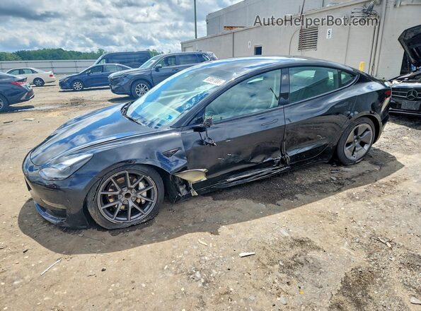 5YJ3E1EA5NF370214 2022 TESLA MODEL Black Trasero izquierdo