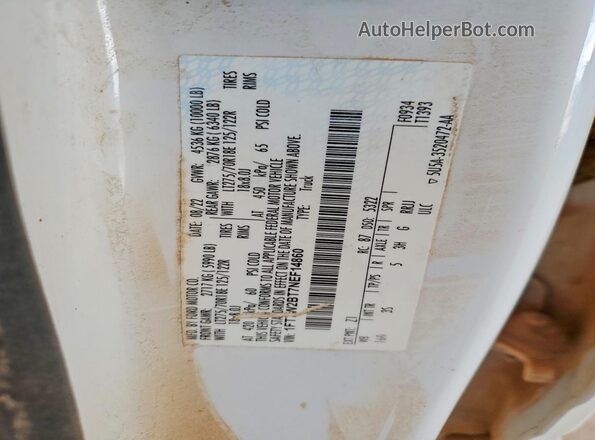 1FT7W2BT7NEF14860 2022 FORD F250 White VIN կոդի պիտակի տեսք