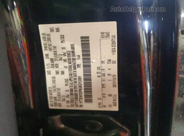 1FTEW1EP6GKD13391 2016 FORD F150 Black Widok naklejki z numerem VIN