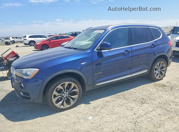 5UXWX7C5XG0R18482 2016 BMW X3 Blue Հետևի ձախ