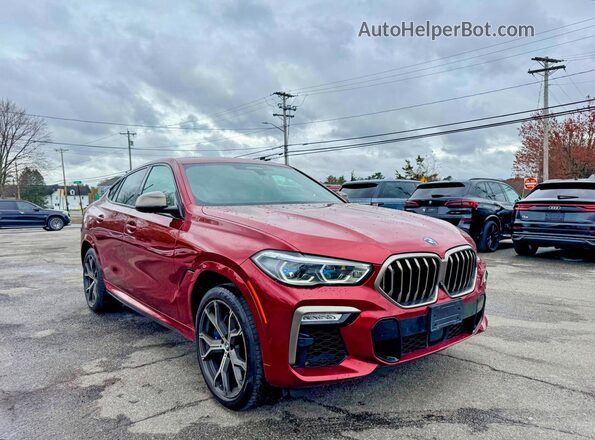 5UXCY8C09M9E51267 2021 BMW X6 Burgundy Հետևի ձախ
