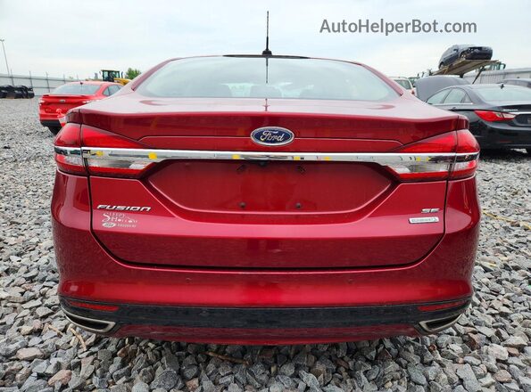 3FA6P0H92JR260495 2018 FORD FUSION Бордовый Вид салона спереди