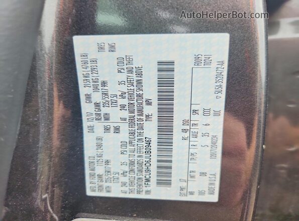 1FMCU9HD6JUB09467 2018 FORD ESCAPE Gray Панорамний вид салону 360°