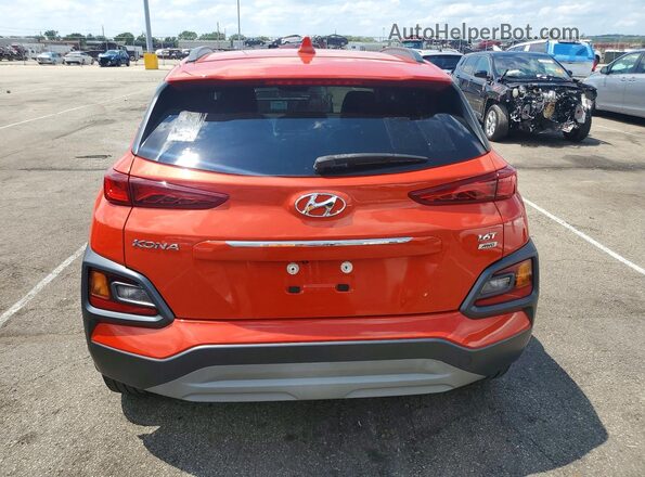 KM8K3CA5XKU364042 2019 HYUNDAI KONA Orange წინა სალონის ხედი