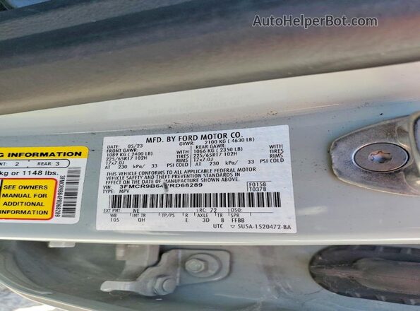 3FMCR9B64PRD68289 2023 FORD BRONCO Gray სალონის 360-გრადუსიანი ხედი