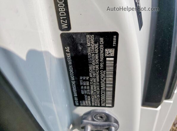 WZ1DB0C01MW042902 2021 TOYOTA GR White VIN կոդի պիտակի տեսք