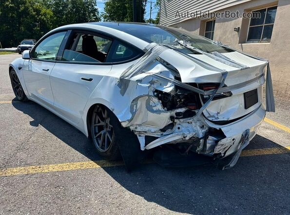 5YJ3E1EA9MF857852 2021 TESLA MODEL Белый Задняя правая четверть