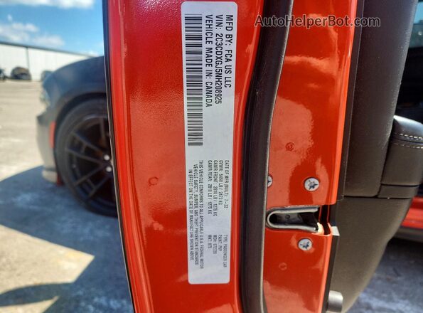 2C3CDXGJ5NH208925 2022 DODGE CHARGER Orange Widok naklejki z numerem VIN