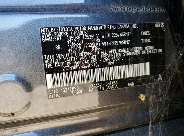2T3H1RFV6SW408492 2025 TOYOTA RAV4 Black Widok wnętrza 360 stopni