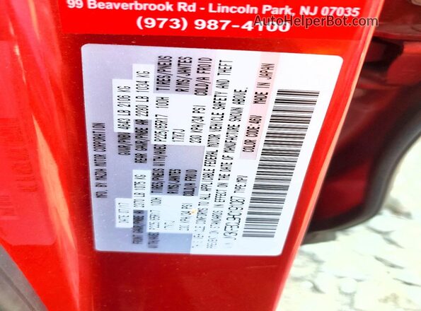 JM3KFBCL9H0191087 2017 MAZDA CX-5 Red Widok naklejki z numerem VIN