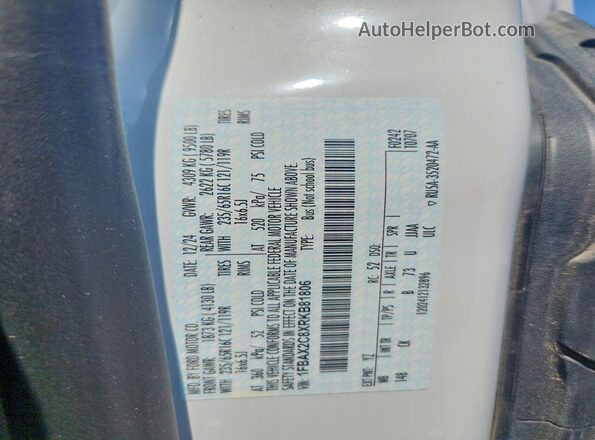 1FBAX2C8XRKB81806 2024 FORD TRANSIT White Vista interior de 360 grados