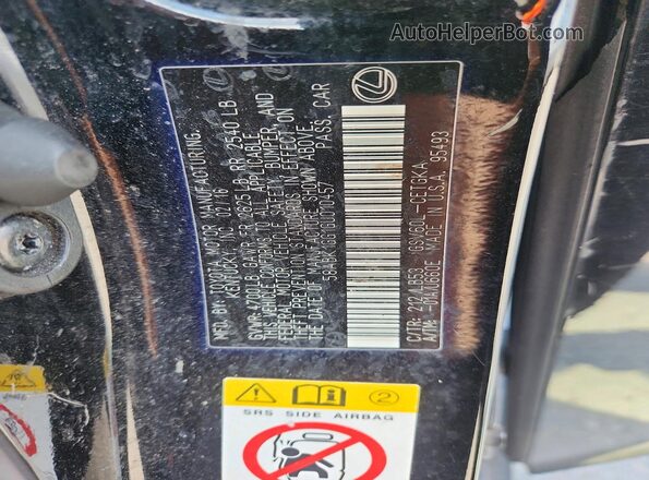 58ABK1GG1GU010457 2016 LEXUS ES Black VIN կոդի պիտակի տեսք