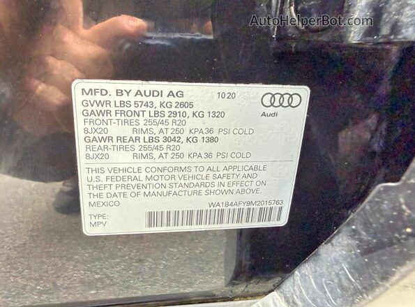 WA1B4AFY9M2015763 2021 AUDI SQ5 Черный Вид задних сидений