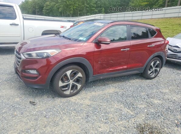 KM8J3CA28GU084659 2016 HYUNDAI TUCSON Темно-бордовый Задняя левая четверть