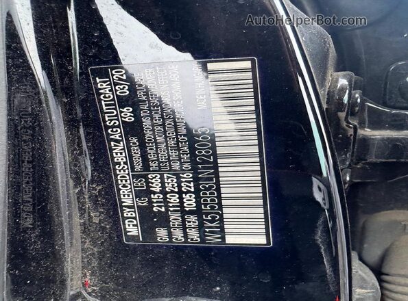 W1K5J5BB3LN128065 2020 MERCEDES-BENZ CLA-CLASS Black Вид задньої частини салону