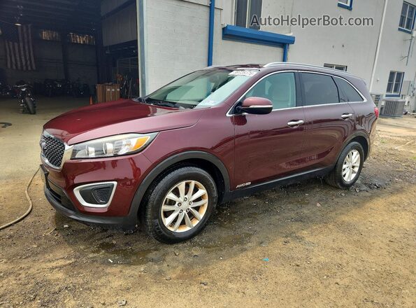 5XYPGDA5XHG240299 2017 KIA SORENTO Burgundy Trasero izquierdo
