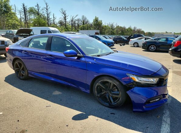 1HGCV2F37KA023267 2019 HONDA ACCORD Синий Вид спереди