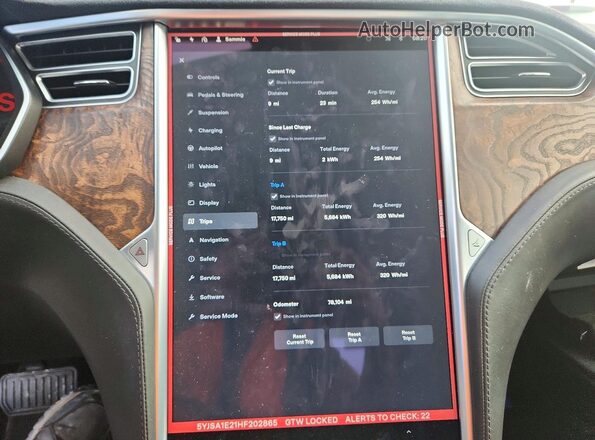 5YJSA1E21HF202865 2017 TESLA MODEL Blue უკანა სავარძლების ხედი