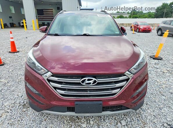KM8J3CA23JU608937 2018 HYUNDAI TUCSON Burgundy Вид ззаду