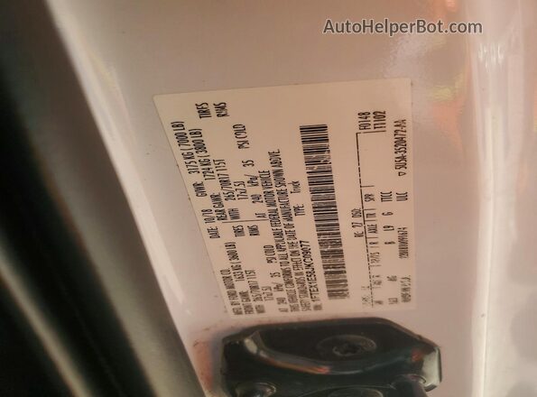 1FTEX1E58JKG09077 2018 FORD F150 White Widok naklejki z numerem VIN
