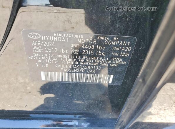 KMHL64JA9RA399133 2024 HYUNDAI SONATA Черный Вид наклейки с VIN-кодом