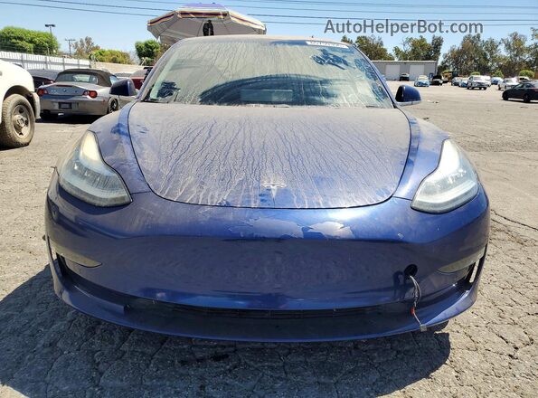 5YJ3E1EA1JF033386 2018 TESLA MODEL Blue Rear view