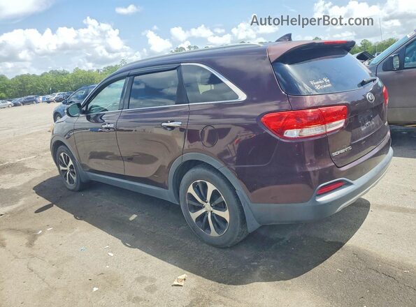 5XYPH4A56GG027734 2016 KIA SORENTO Темно-бордовый Задняя правая четверть