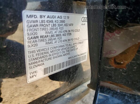 WA1LXAF74LD002277 2020 AUDI Q7 Black Панорамний вид салону 360°