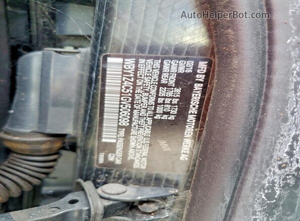 WBY1Z4C51GV506098 2016 BMW I3 Черный Панорамный вид салона 360°