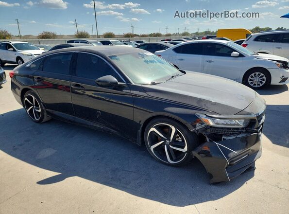 1HGCV1F38KA045501 2019 HONDA ACCORD Black Widok z przodu