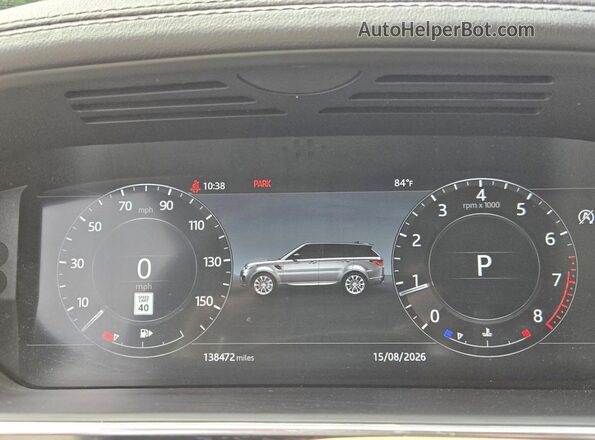 SALWS2RU4MA766991 2021 LAND ROVER RANGE Black Vista del cuadro de instrumentos