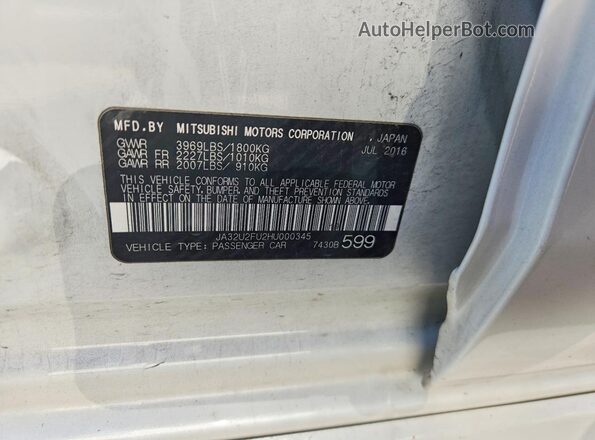 JA32U2FU2HU000345 2017 MITSUBISHI LANCER White Вид підкапотного простору
