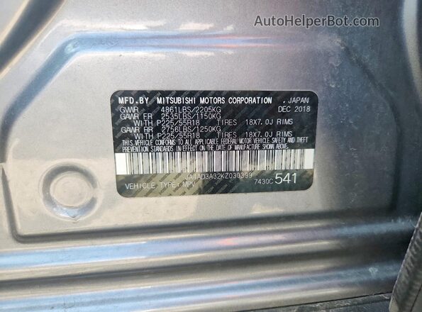 JA4AD3A32KZ030399 2019 MITSUBISHI OUTLANDER Silver Vista del compartimento del motor