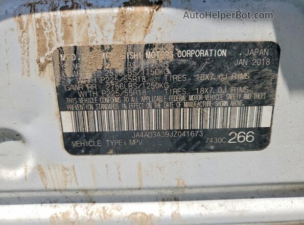 JA4AD3A39JZ041673 2018 MITSUBISHI OUTLANDER Белый Вид подкапотного пространства